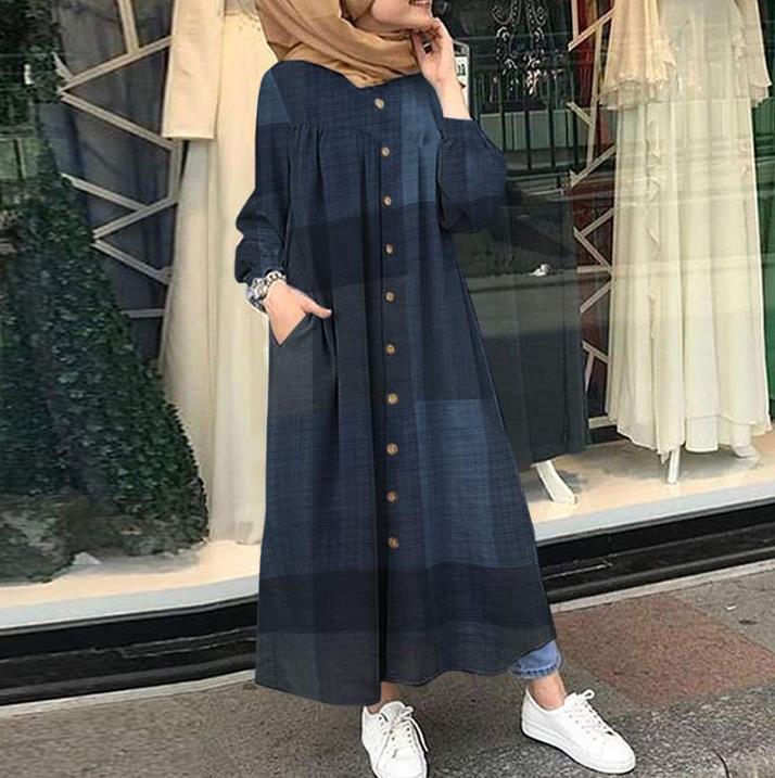 Women's Printed Casual Retro Long Dress