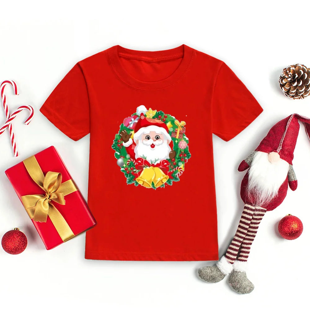 Merry Christmas Toddler Tshirt Kids T-Shirt Toddler Round Neck Short Sleeve Tee Christmas Party Children's Fashion Clothing