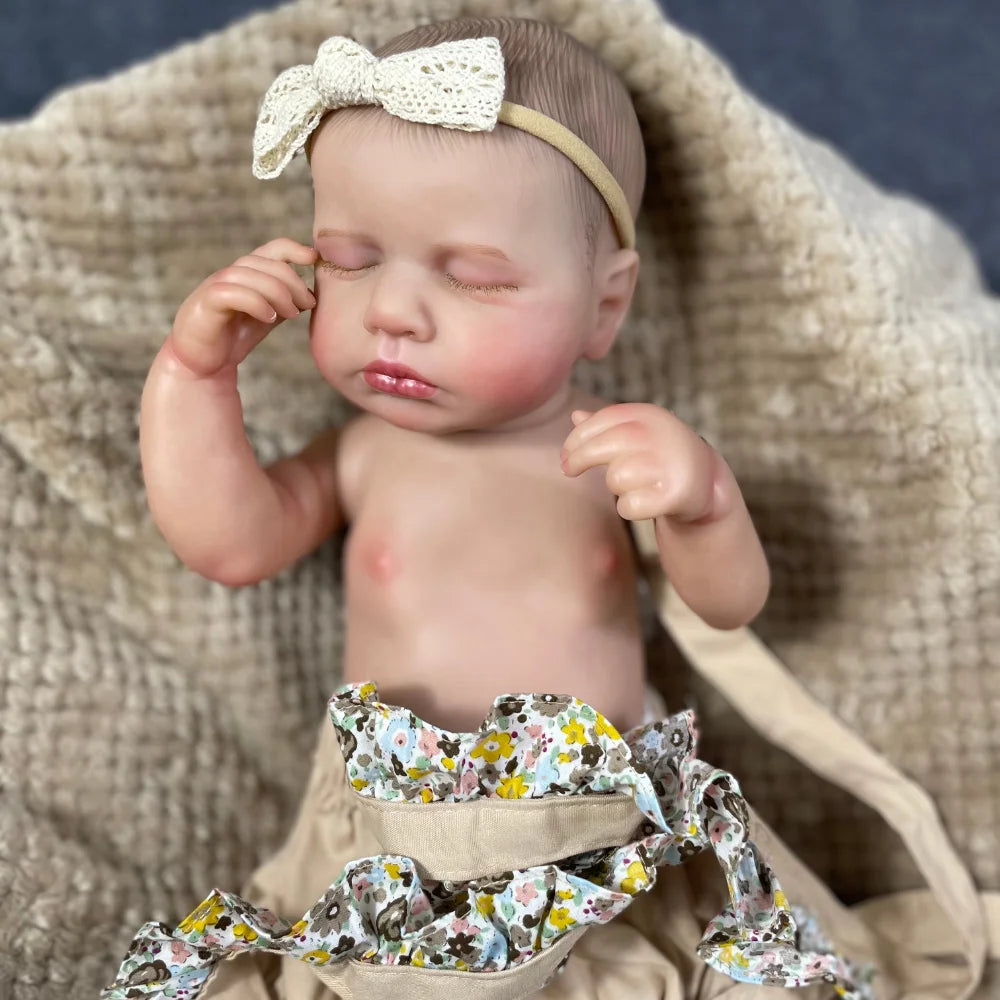 20 Inch LouLou Reborn Full Body Silicone Vinyl Girl Washable Newborn Baby Doll 3D Skin Visible Veins Doll Christmas Gift