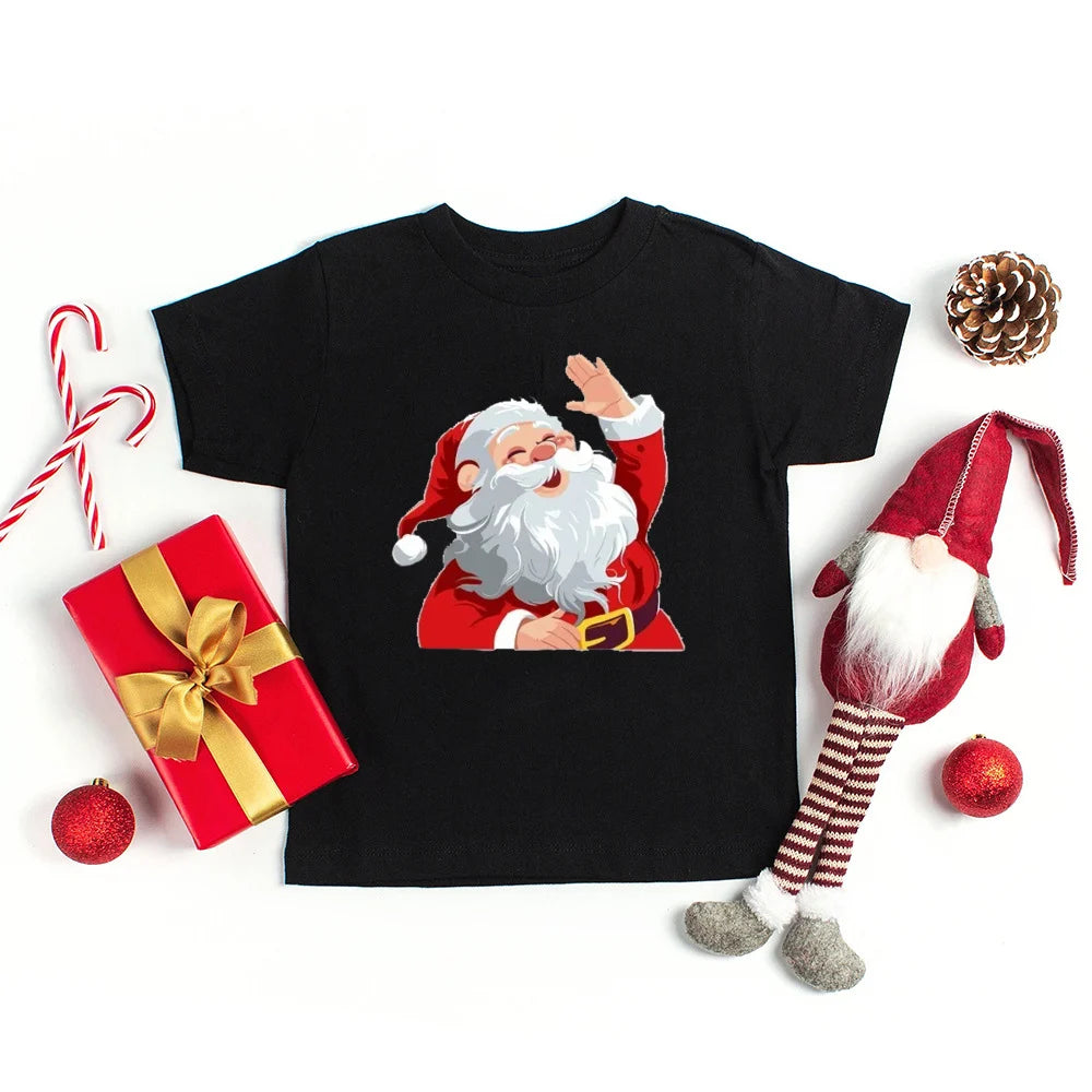 Merry Christmas Toddler Tshirt Kids T-Shirt Toddler Round Neck Short Sleeve Tee Christmas Party Children's Fashion Clothing