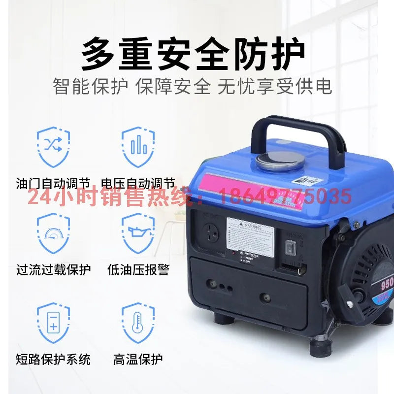 Small Gasoline Generator 1000 W Inverter Rv Mute All Copper Electric Extended Range 220 V two-stroke Stalls