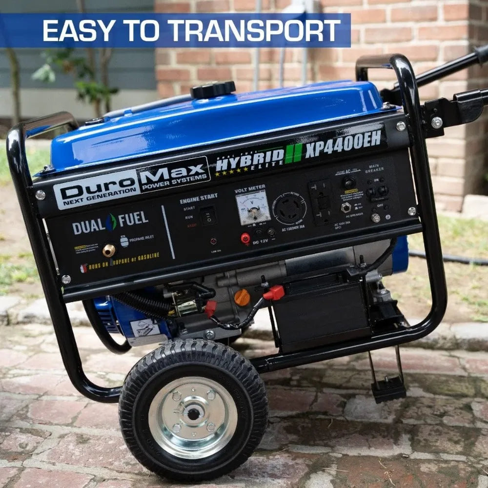 Dual Fuel Portable Generator-4400 Watt Gas or Propane Powered Electric Start-Camping & RV Ready, 50 State Approved