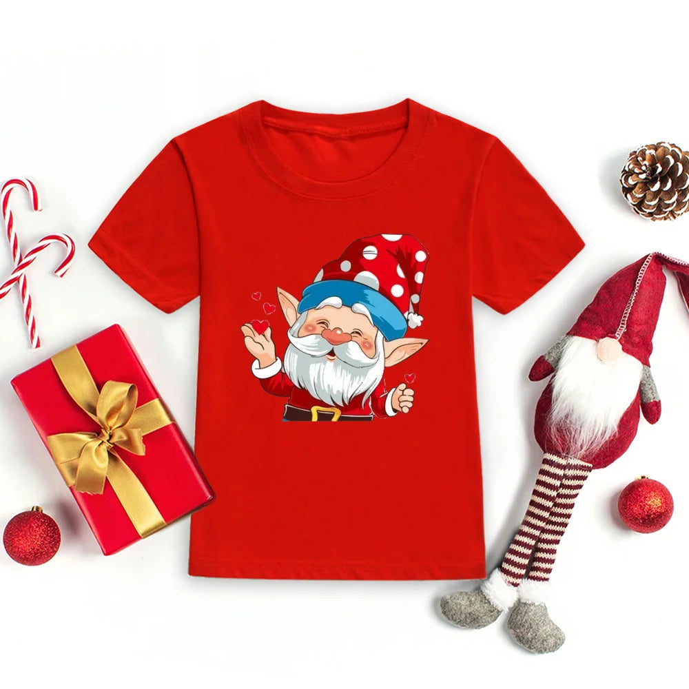 Merry Christmas Toddler Tshirt Kids T-Shirt Toddler Round Neck Short Sleeve Tee Christmas Party Children's Fashion Clothing