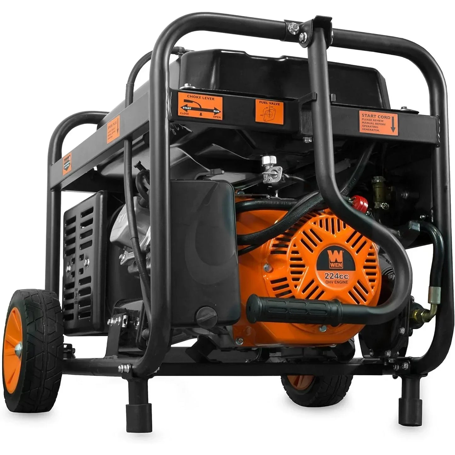 WEN DF475T Dual Fuel 120V/240V Portable Generator w/ Electric Start Transfer Switch Ready, 4750-Watt, CARB Compliant