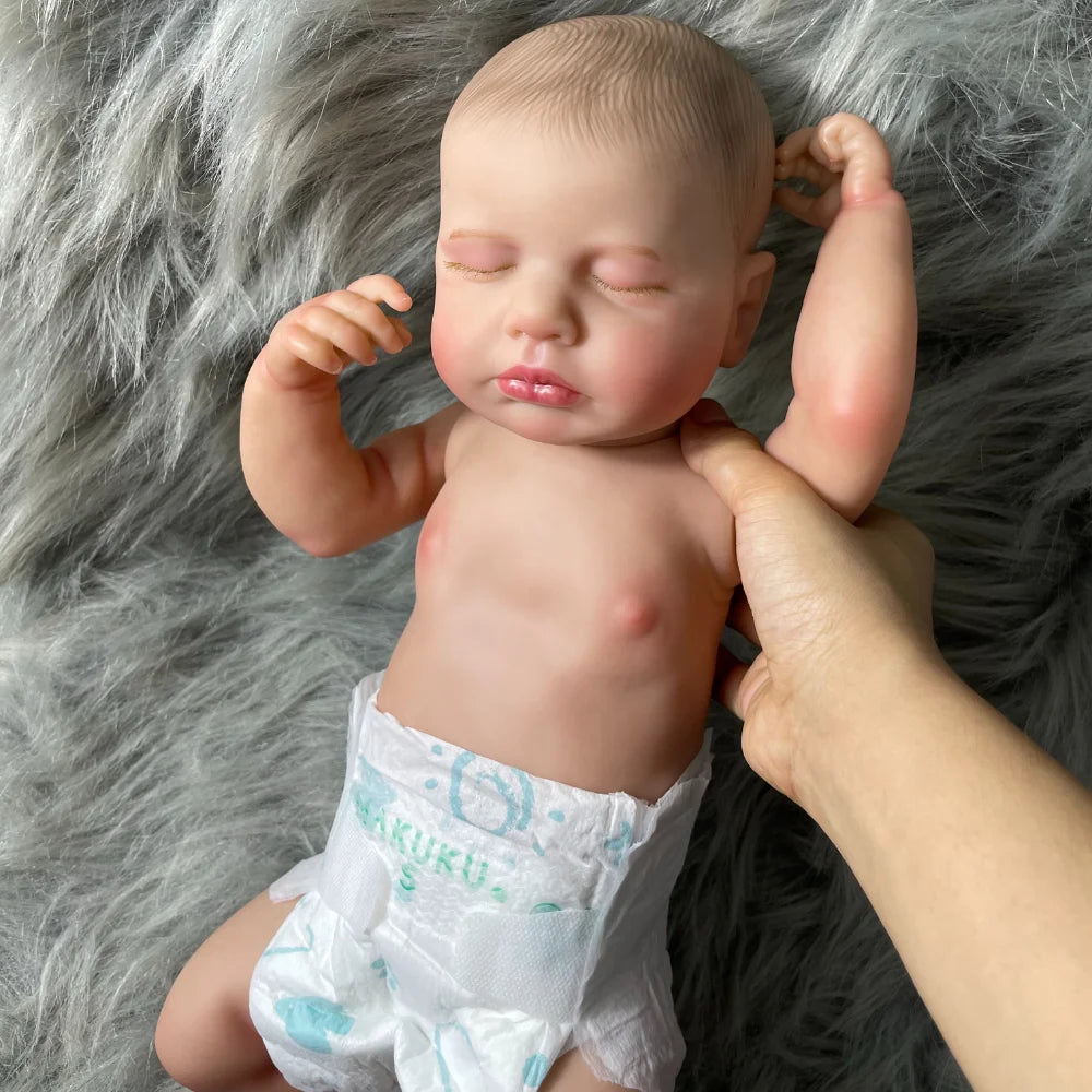 20 Inch LouLou Reborn Full Body Silicone Vinyl Girl Washable Newborn Baby Doll 3D Skin Visible Veins Doll Christmas Gift