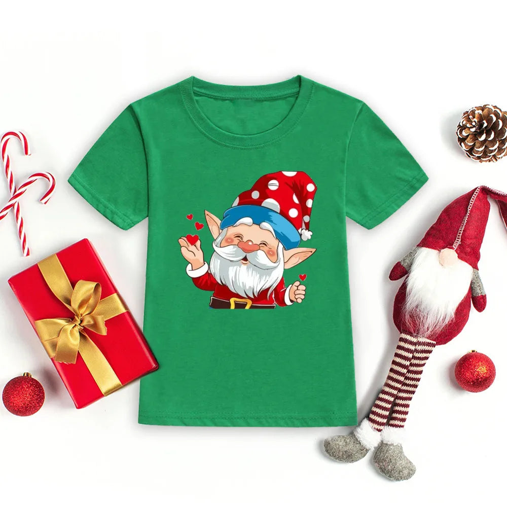 Merry Christmas Toddler Tshirt Kids T-Shirt Toddler Round Neck Short Sleeve Tee Christmas Party Children's Fashion Clothing