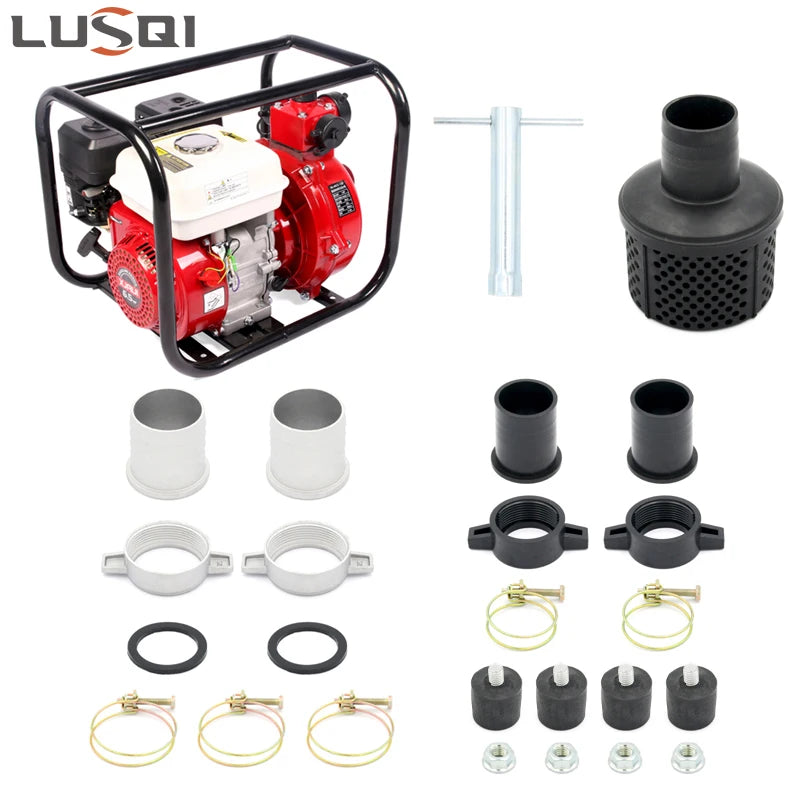 LUSQI Gasoline Engine Water Pump 170F high pressure 7.0/HP single cylinder 210cc 3.6L 15W-40 water pump gasoline 2 inch